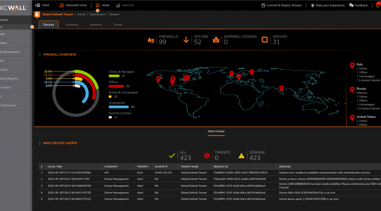 Overview – Sonicwall NSM Network Security Manager